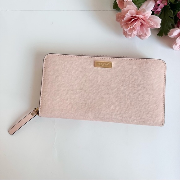 Kate Spade New York Laurel Way Neda Dusty Peony Saffiano Leather Large Wallet - Picture 16 of 16